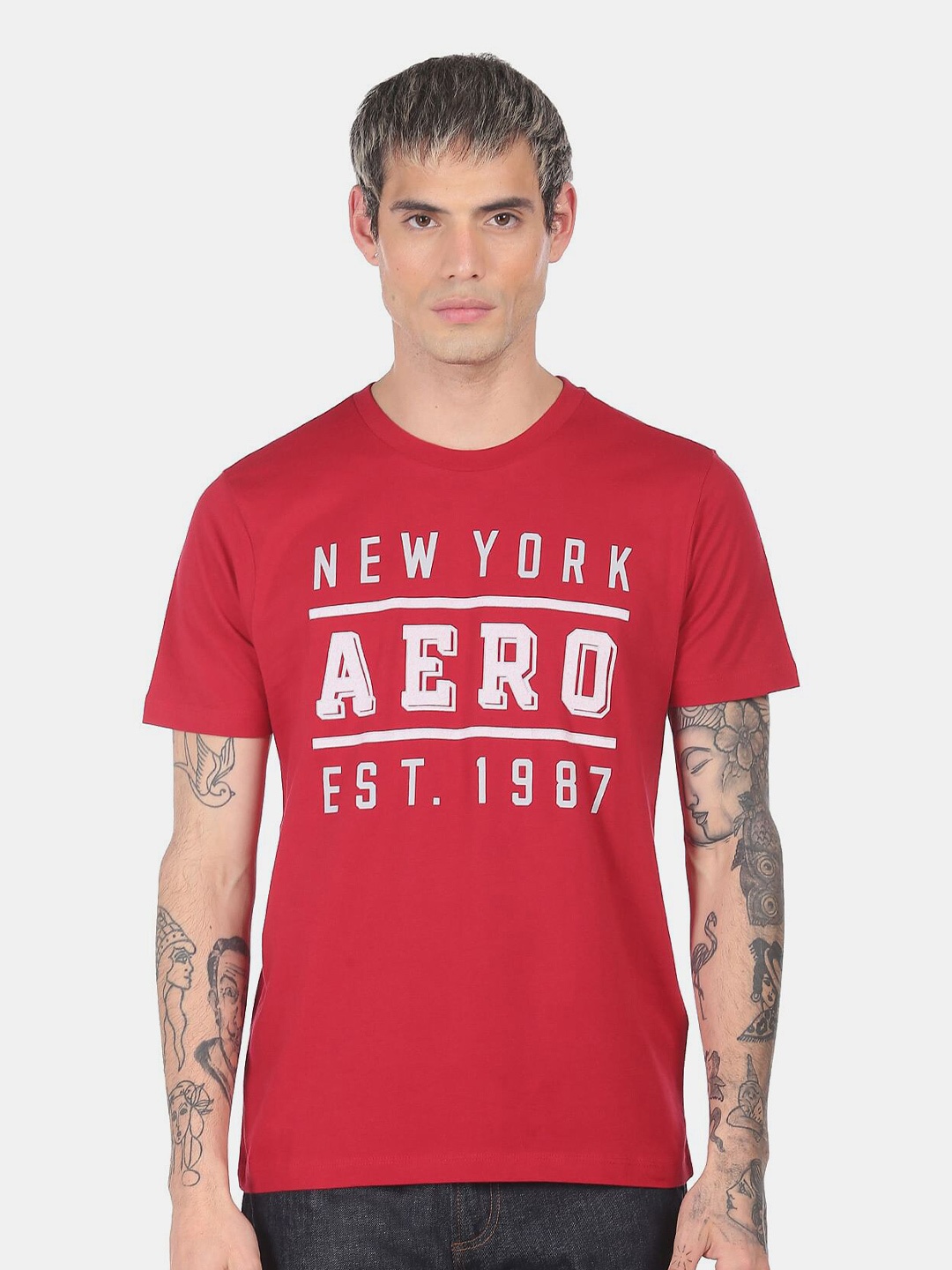 

Aeropostale Men Red Typography Printed T-shirt