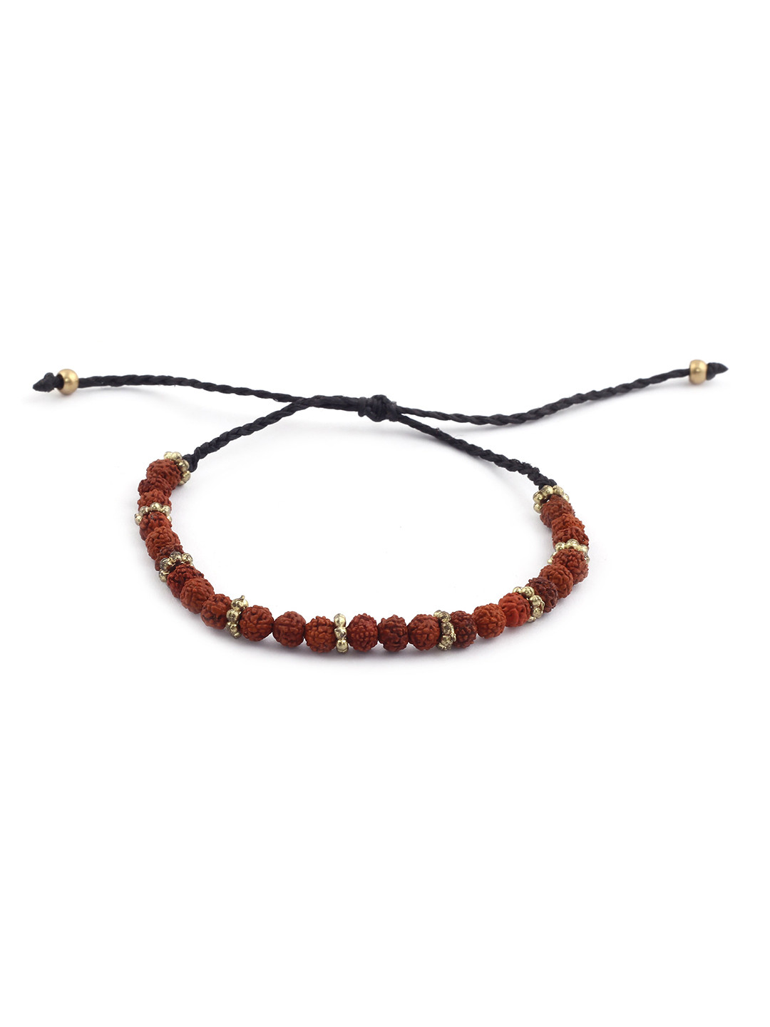 

EL REGALO Men Brown & Black Handcrafted Rudraksha Charm Bracelet