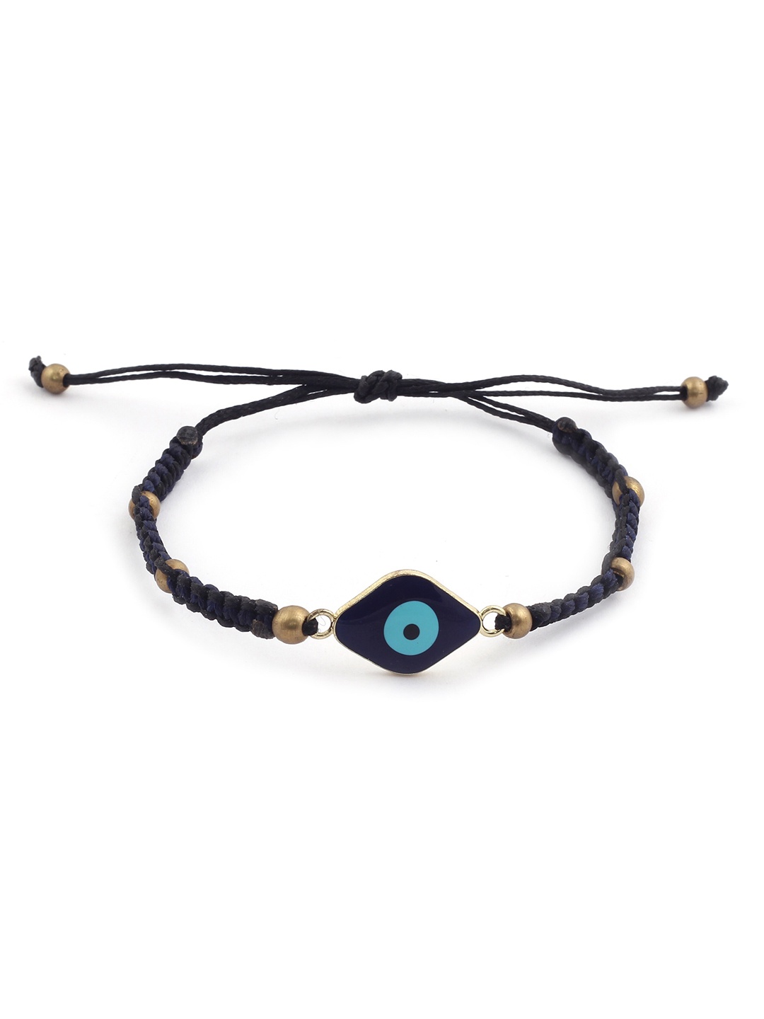 

EL REGALO Men Blue & Gold-Toned Handcrafted Evil Eye Charm Bracelet
