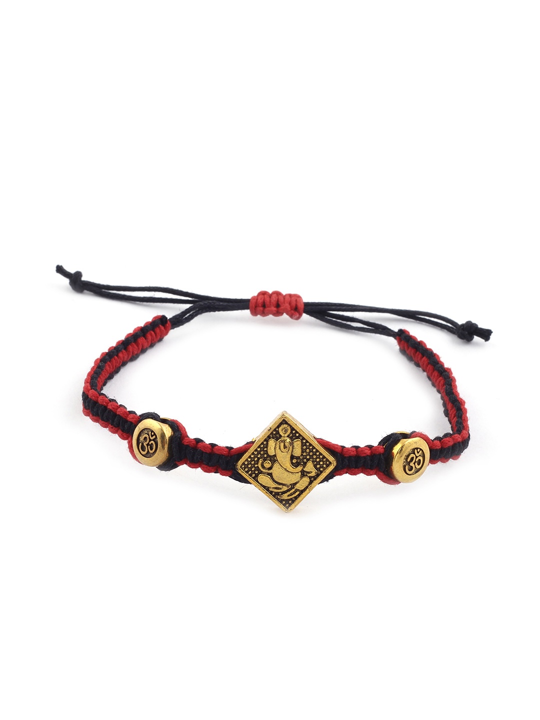 

EL REGALO Men Grey & Red Handcrafted Charm Bracelet