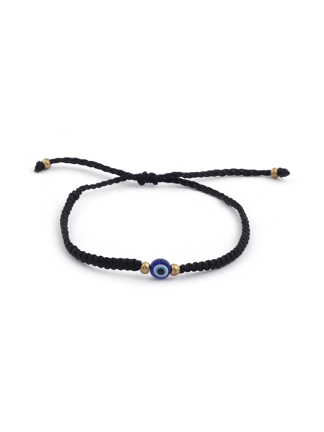 

EL REGALO Men Blue & Black Handcrafted Evil Eye Charm Bracelet