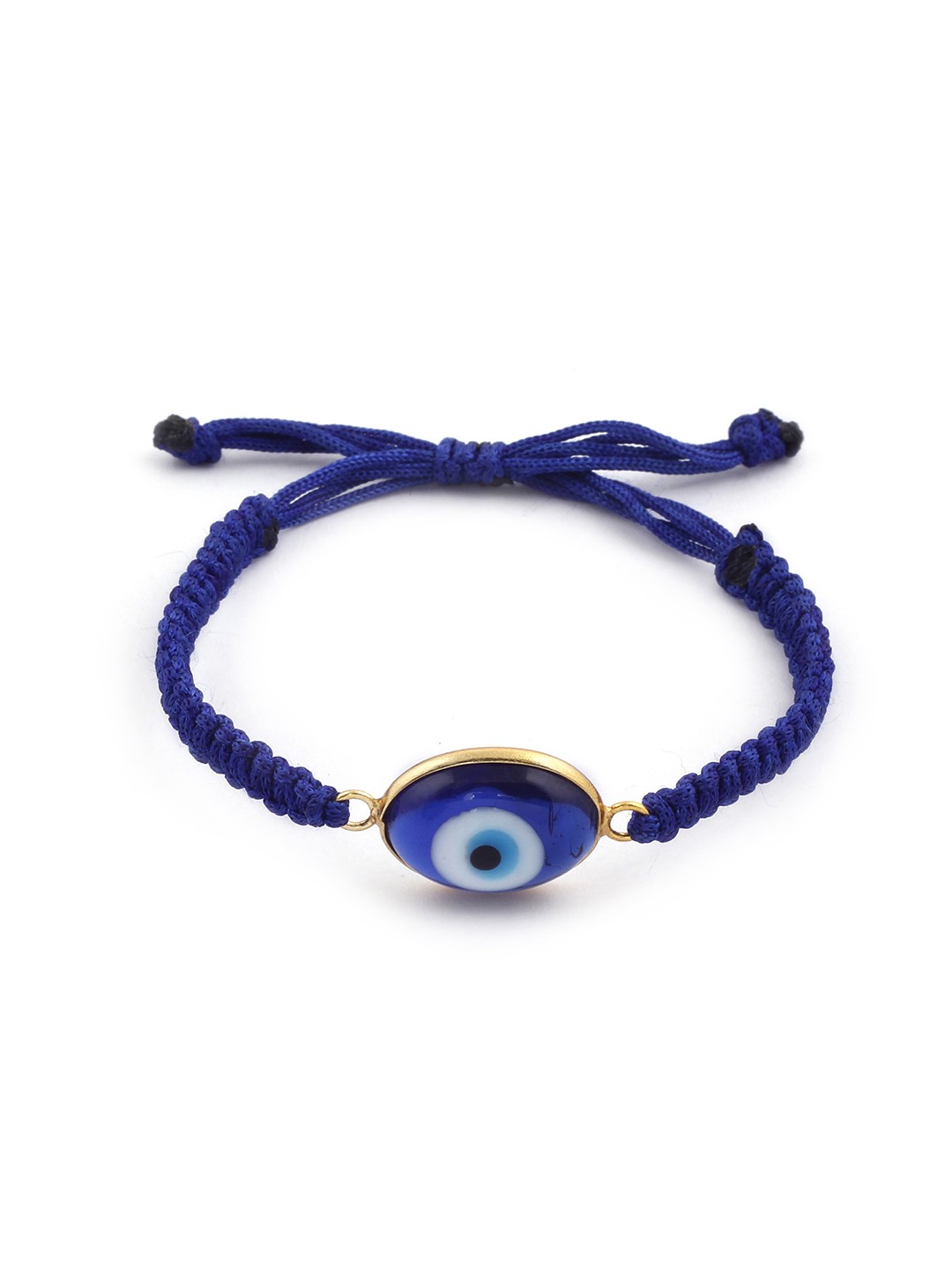 

EL REGALO Men Blue & White Antique Evil Eye Charm Bracelet