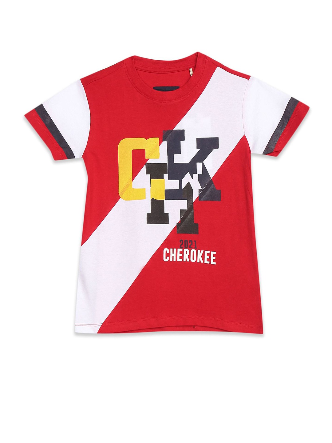 

Cherokee Boys Red Typography Printed T-shirt