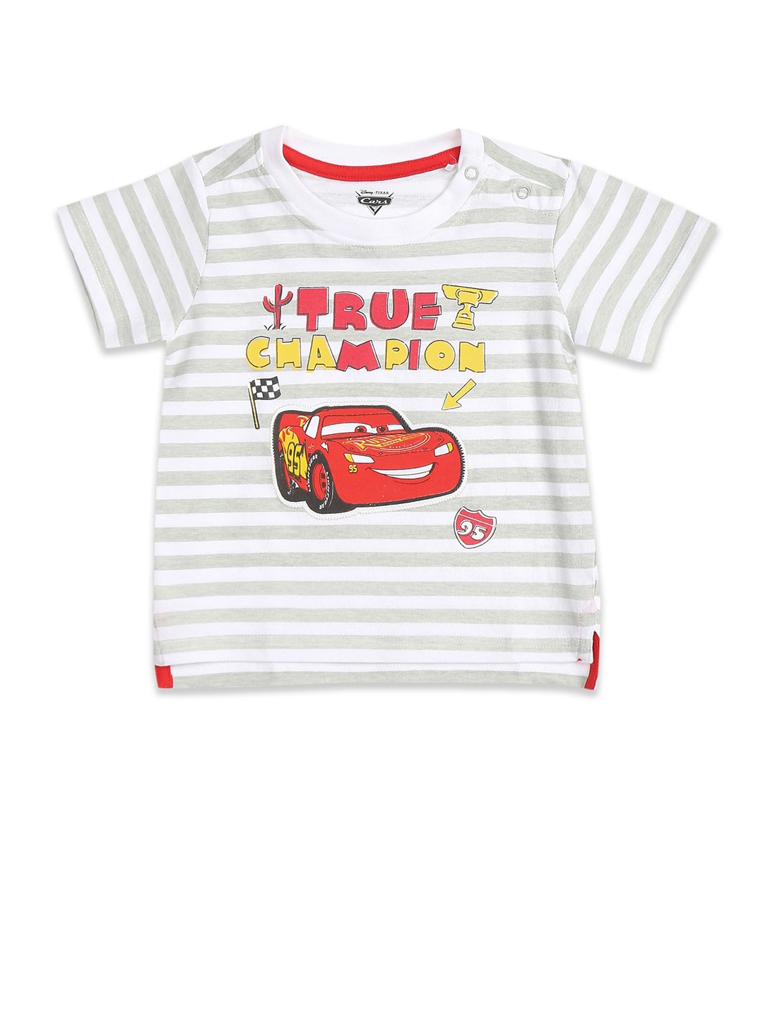 

Colt Boys White & Multicoloured Striped Regular Fit T-shirt
