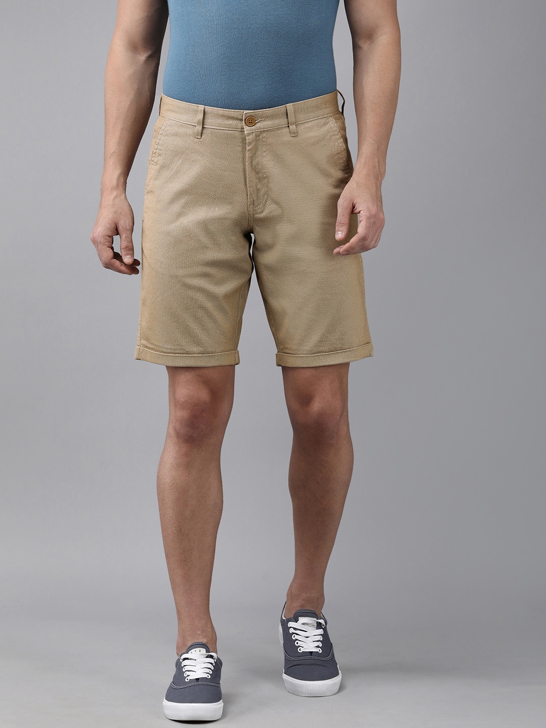 

Van Heusen Sport Men Khaki Solid Casual Chino Shorts