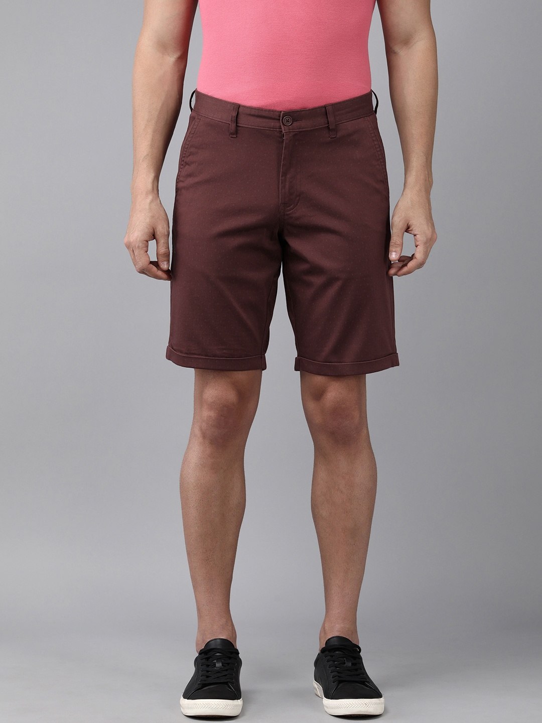 

Van Heusen Sport Men Wine Solid Casual Chino Shorts, Maroon