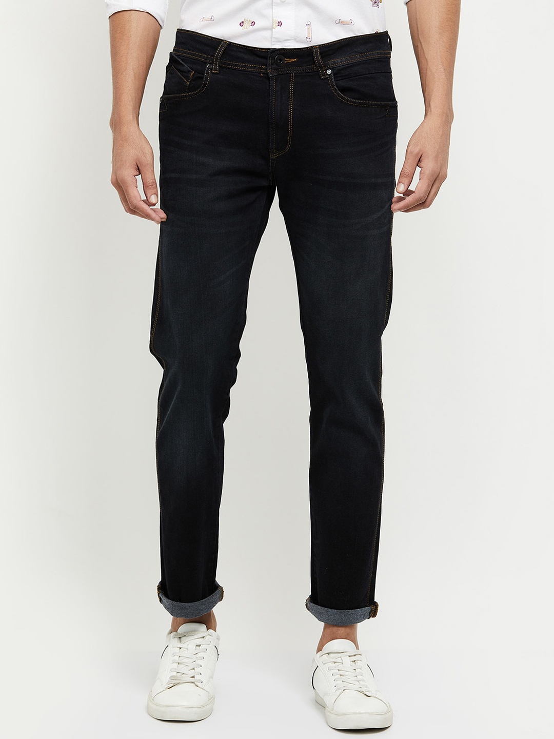 

max Men Black Light Fade Regular Fit Jeans