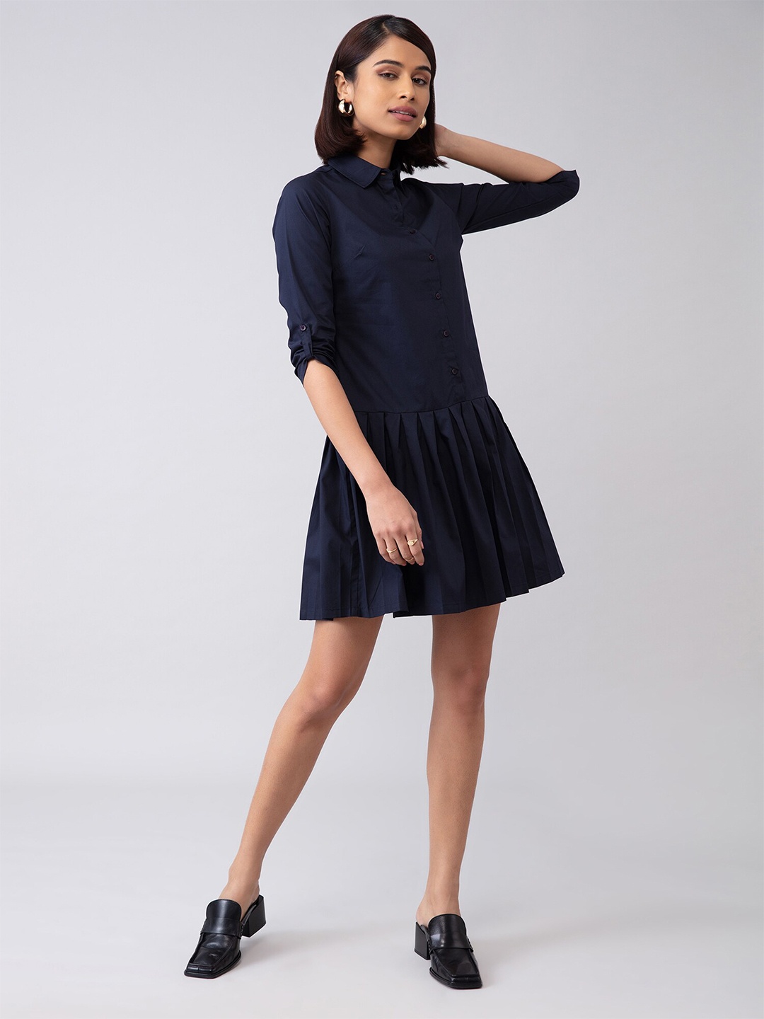 

20Dresses Navy Blue Drop-Waist Dress