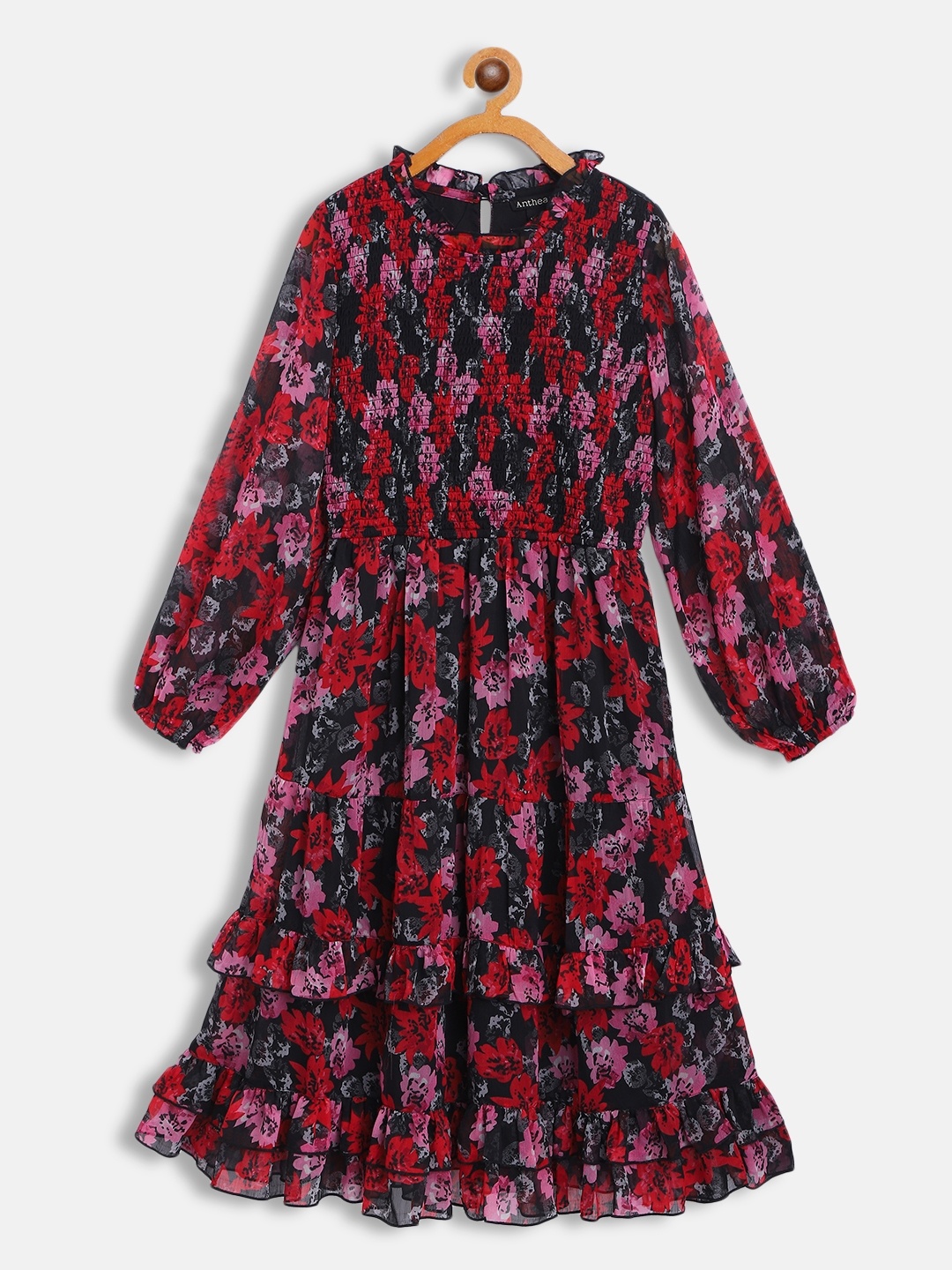

Antheaa Multicoloured Floral Chiffon Midi Dress, Multi