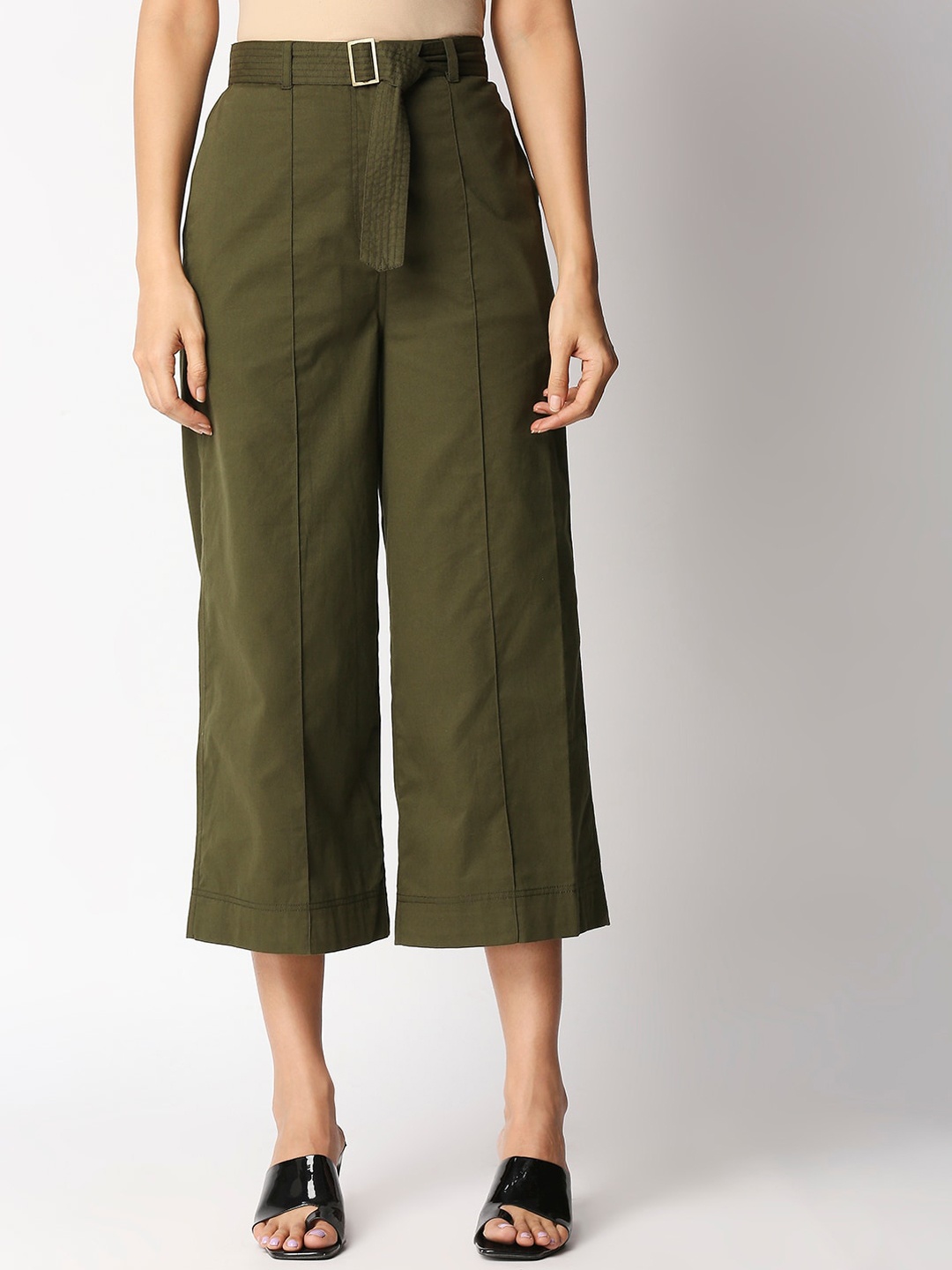 

20Dresses Women Green Relaxed Straight Fit Culottes Trousers