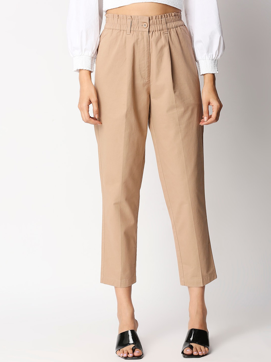 

20Dresses Women Brown Loose Fit Cotton Trousers