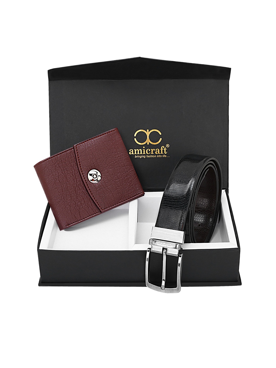 

amicraft Men Black & Maroon Accessory Gift Set