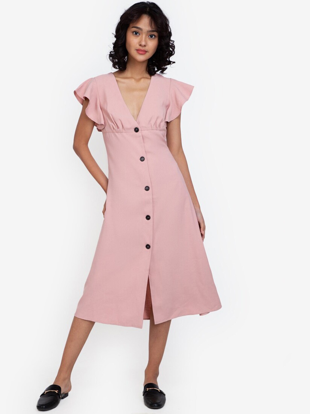

ZALORA BASICS Pink A-Line Mini Dress