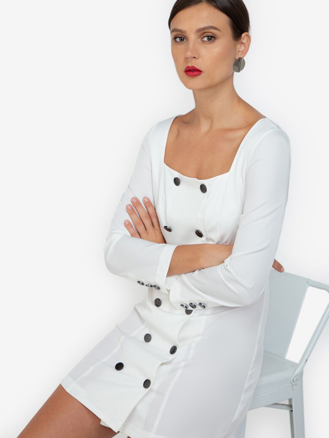 

ZALORA WORK White Square Neck Blazer Dress