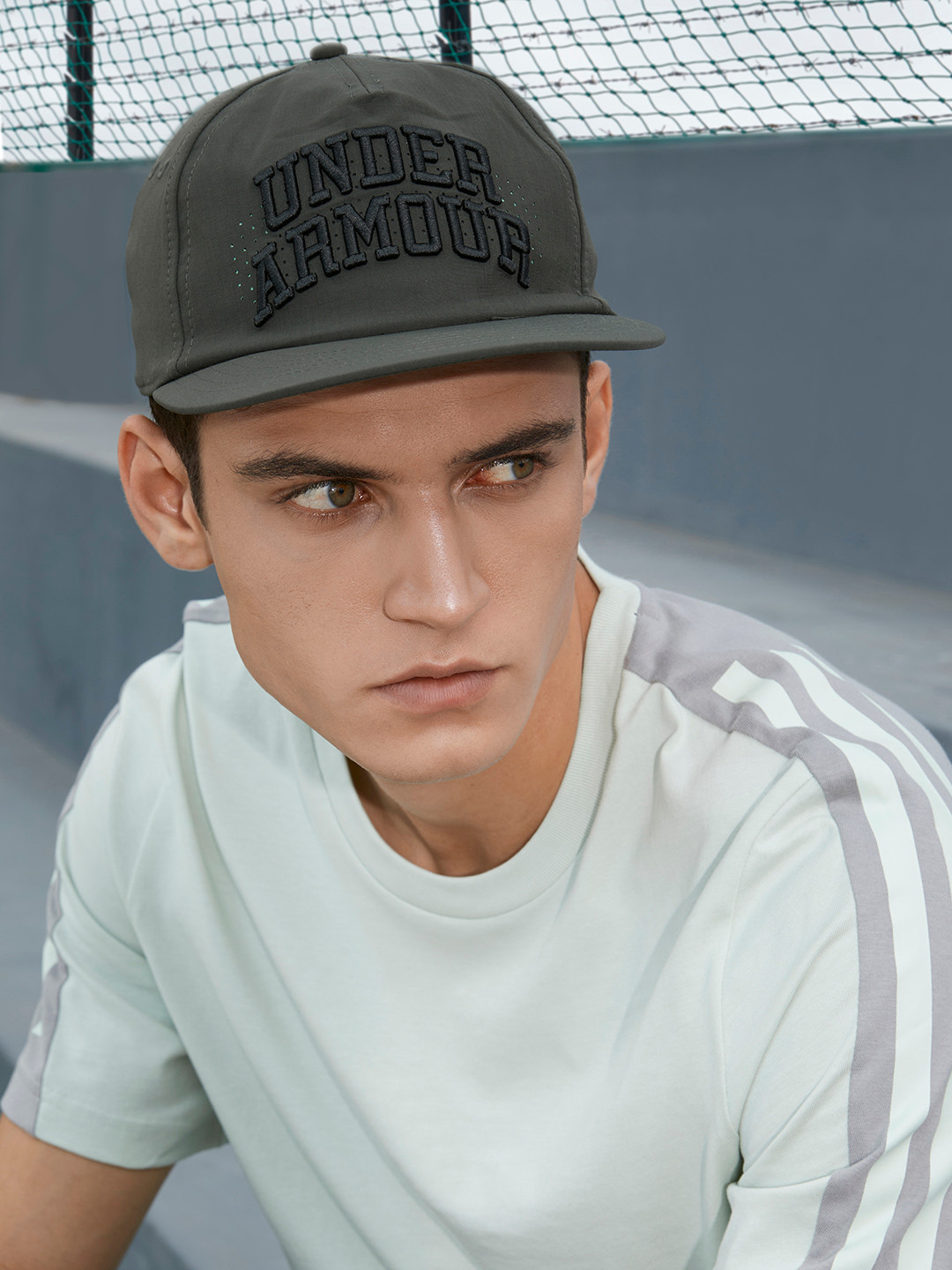 

UNDER ARMOUR Men Olive Green Embroidered Snapback Cap