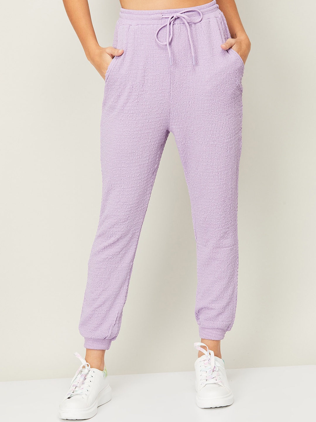 

Ginger by Lifestyle Women Lavender Regular Fit High-Rise Joggers