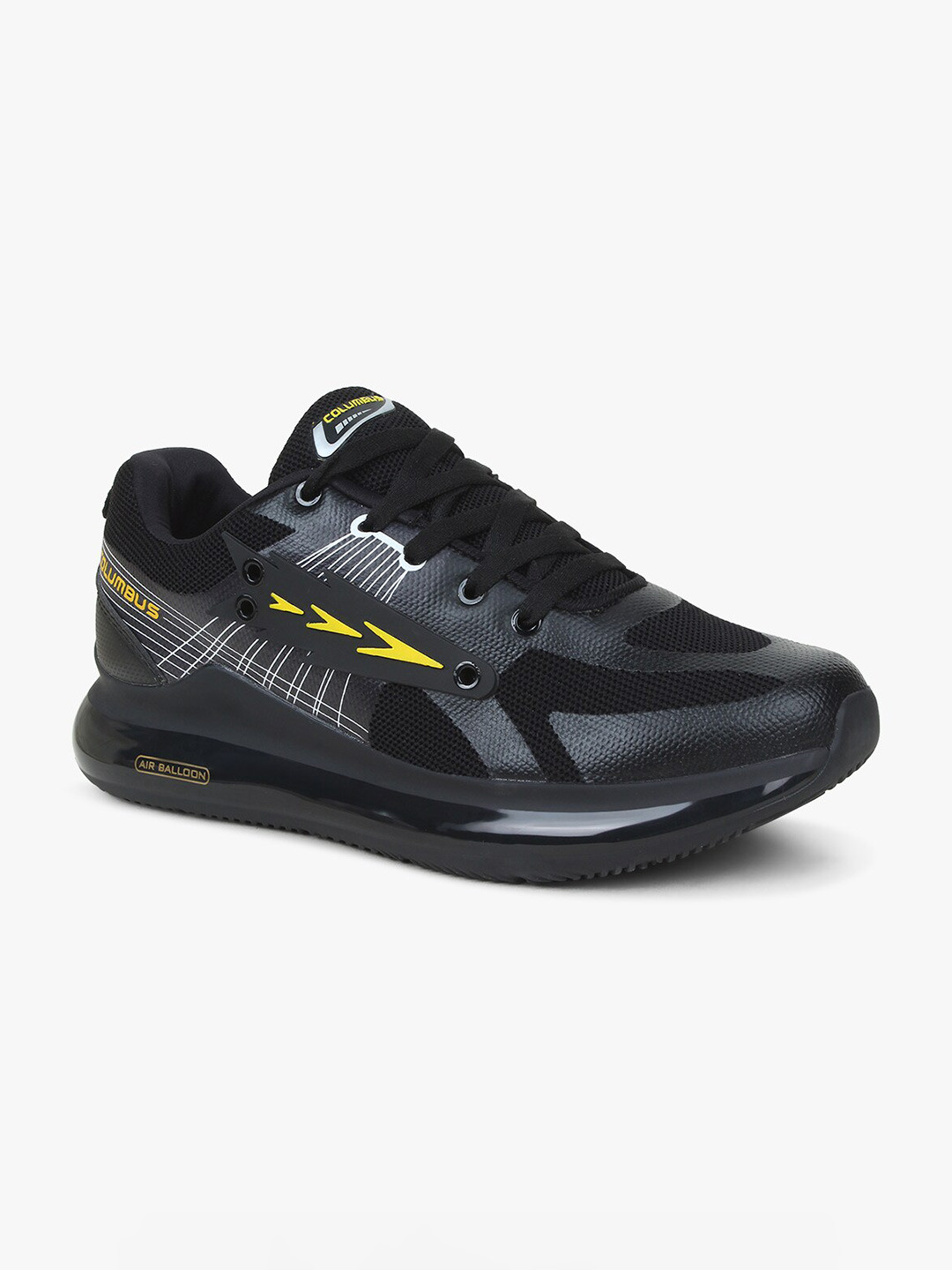 

Columbus Men Black Mesh Running Non-Marking Shoes