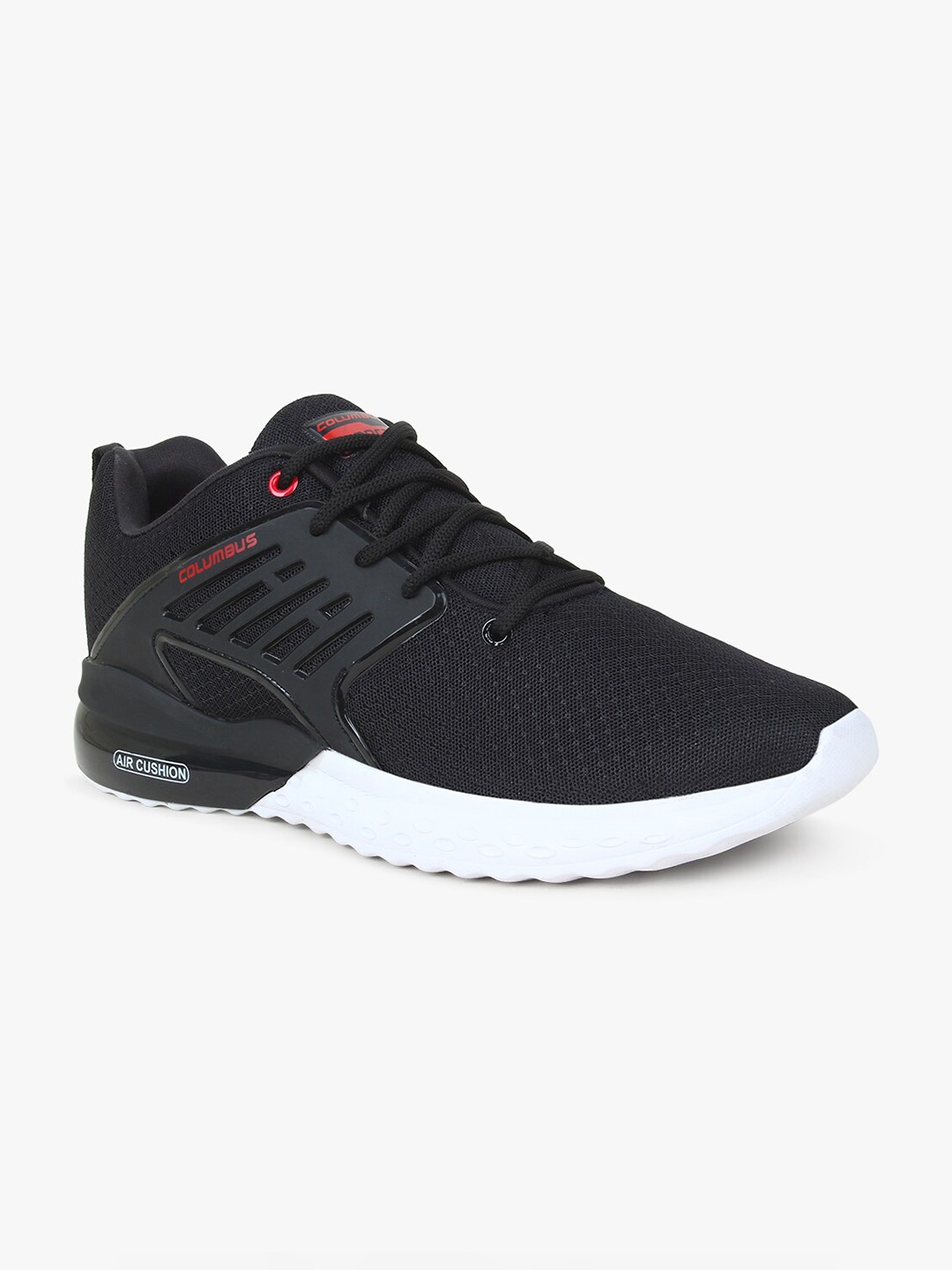 

Columbus Men Black & Rust Mesh Non-Marking Lace-Up Running Shoes
