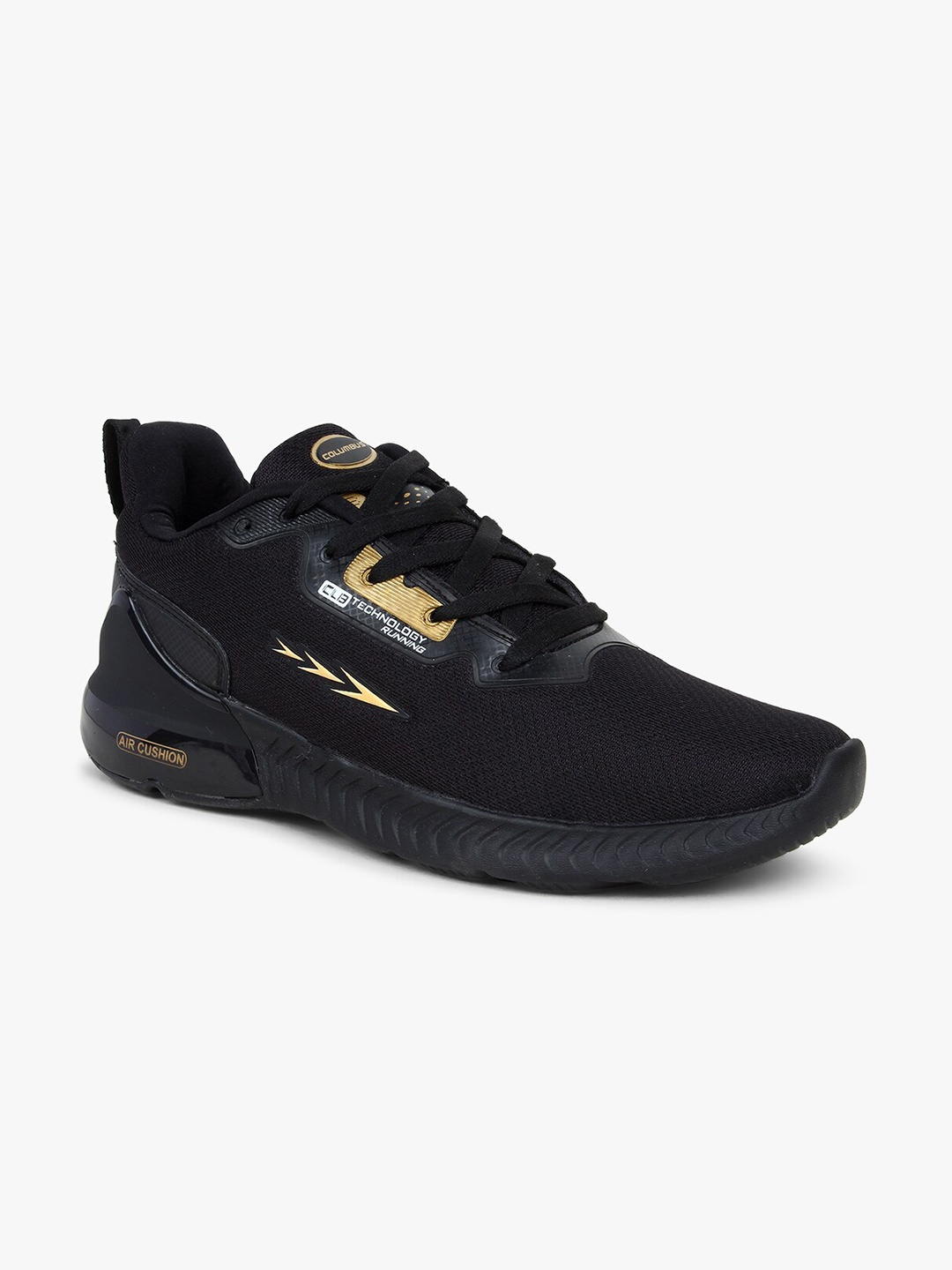 

Columbus Men Black Mesh Running Non-Marking Shoes