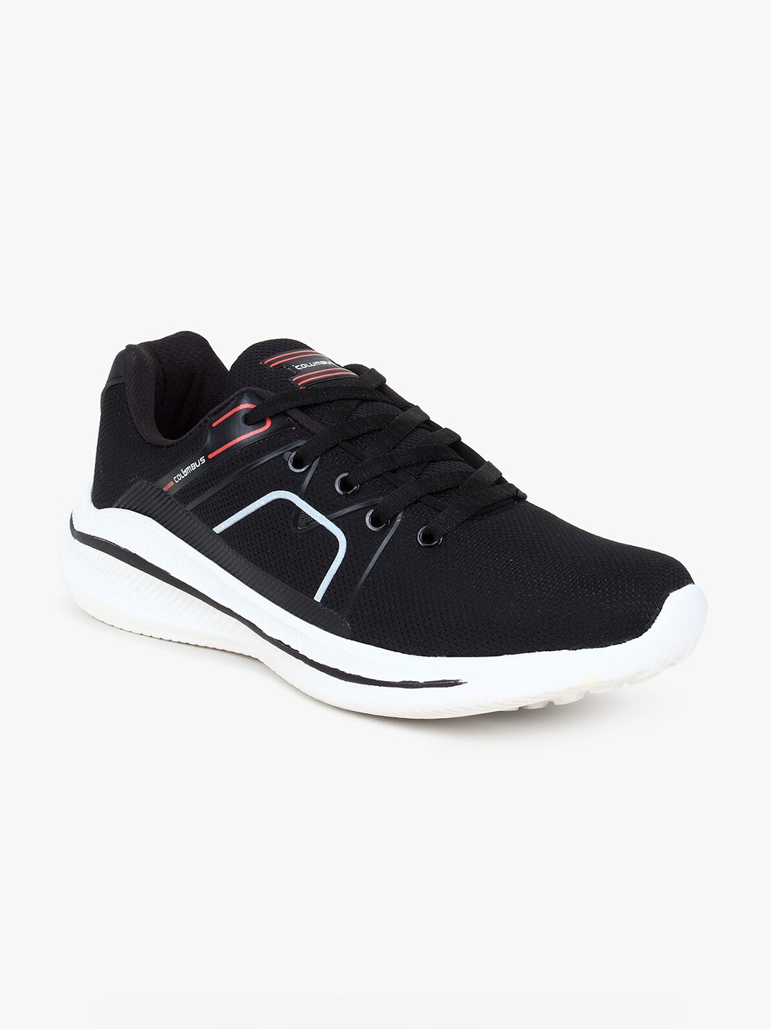 

Columbus Men Black & White Running Shoes