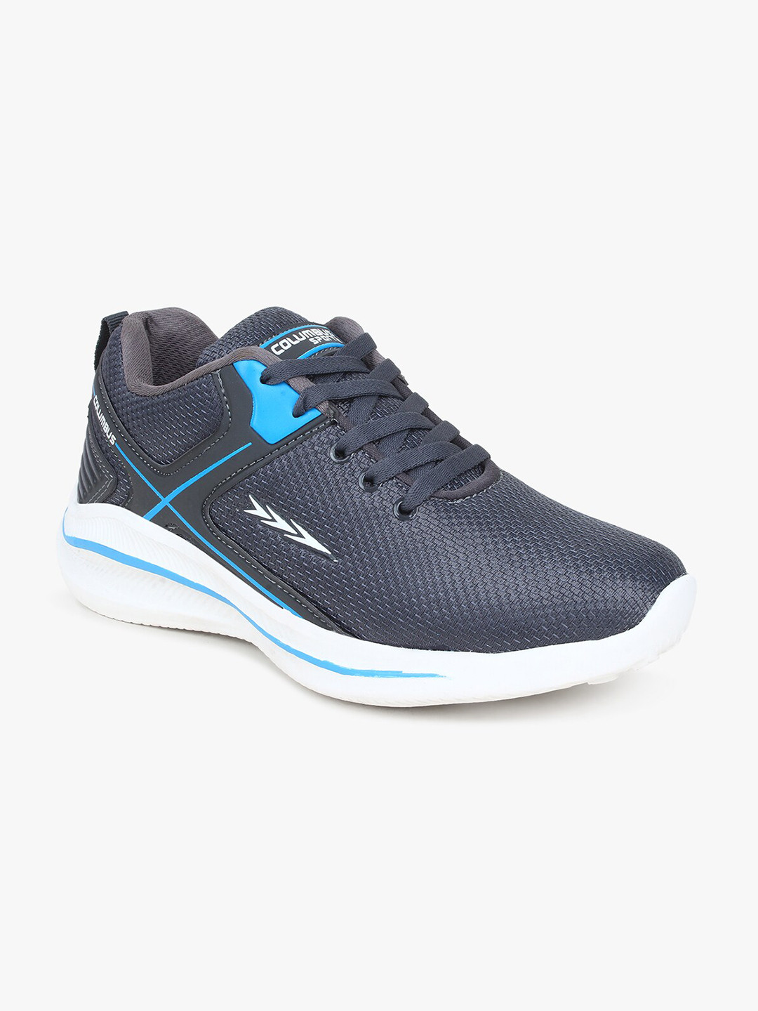 

Columbus Men Charcoal & Blue Memory Foam Mesh Running Shoes