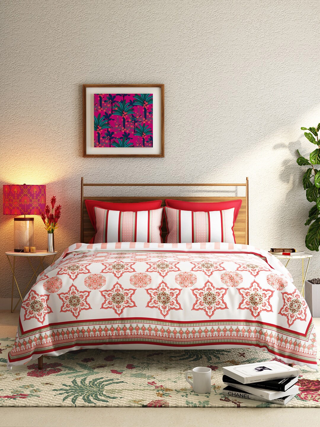 

India Circus by Krsnaa Mehta Red & White 180 GSM AC Room Dohar