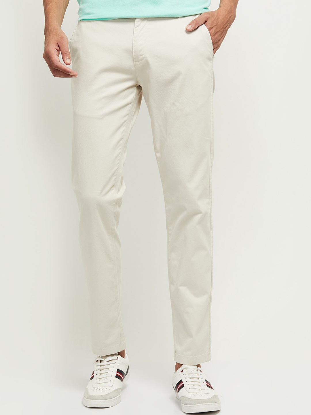 

max Men Beige Chinos Trousers