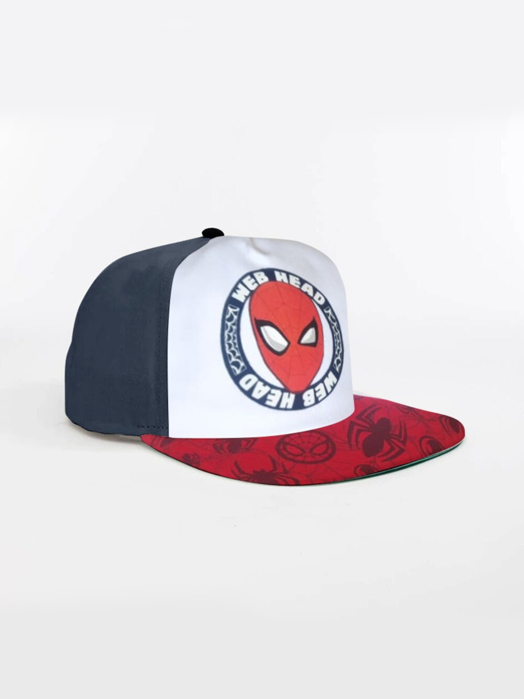 

BONKIDS Boys Navy Blue & White Spider Man Printed Baseball Cap