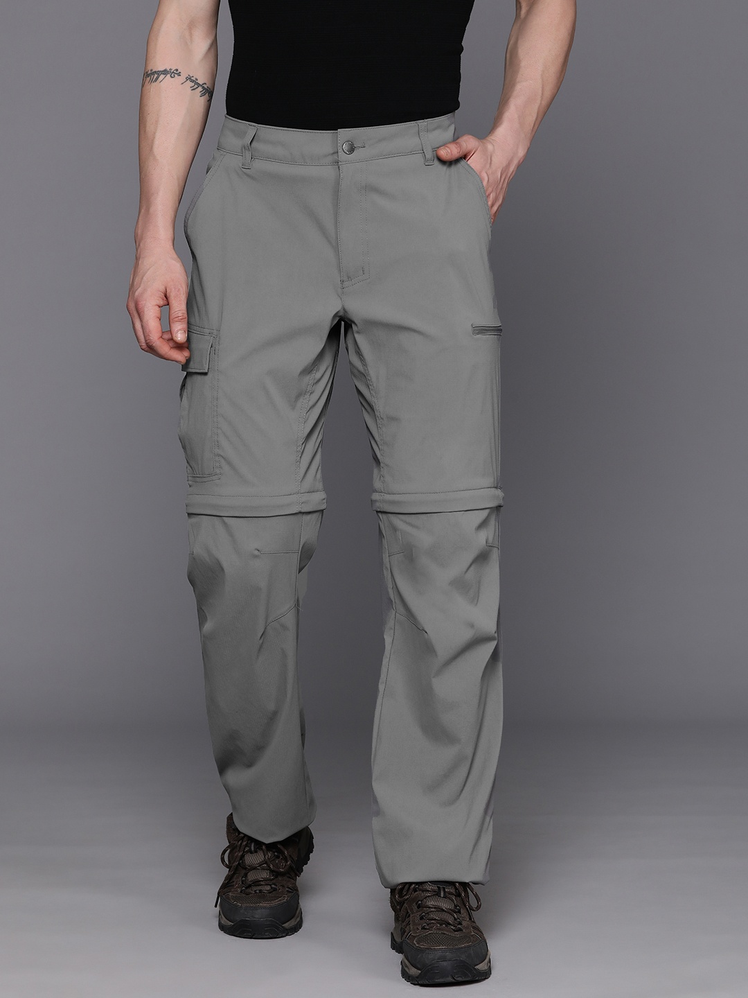 

Columbia Men Slim Fit Convertible Cargos Trousers, Grey