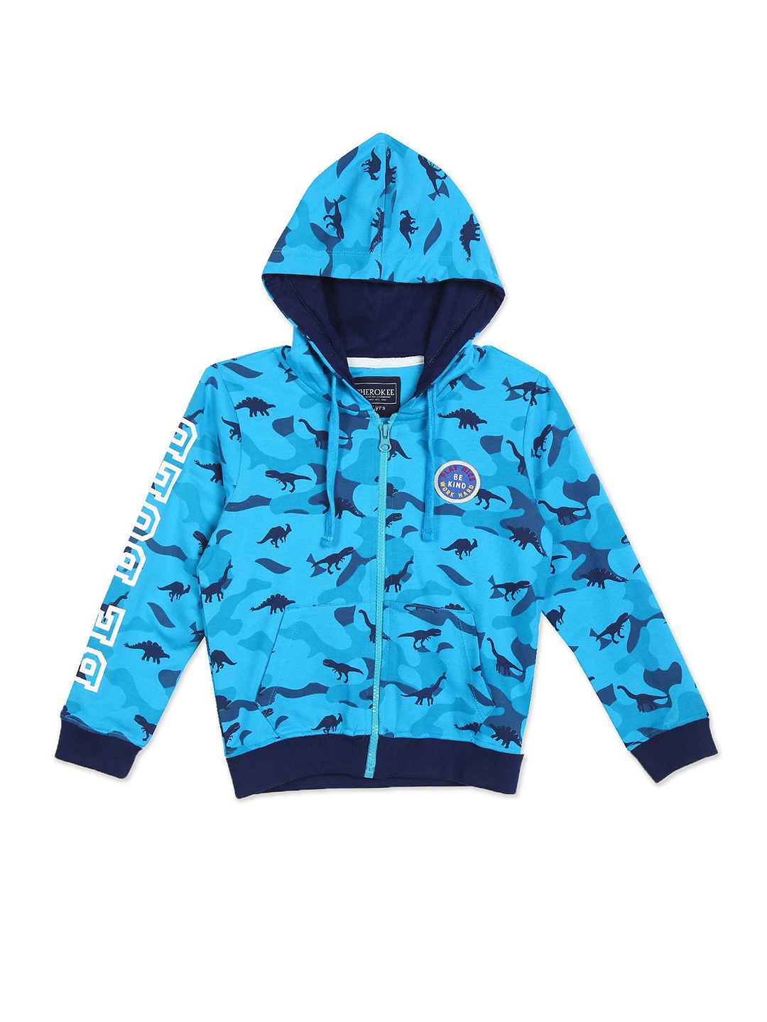 

Cherokee Boys Blue Printed Hooded Sweatshirt