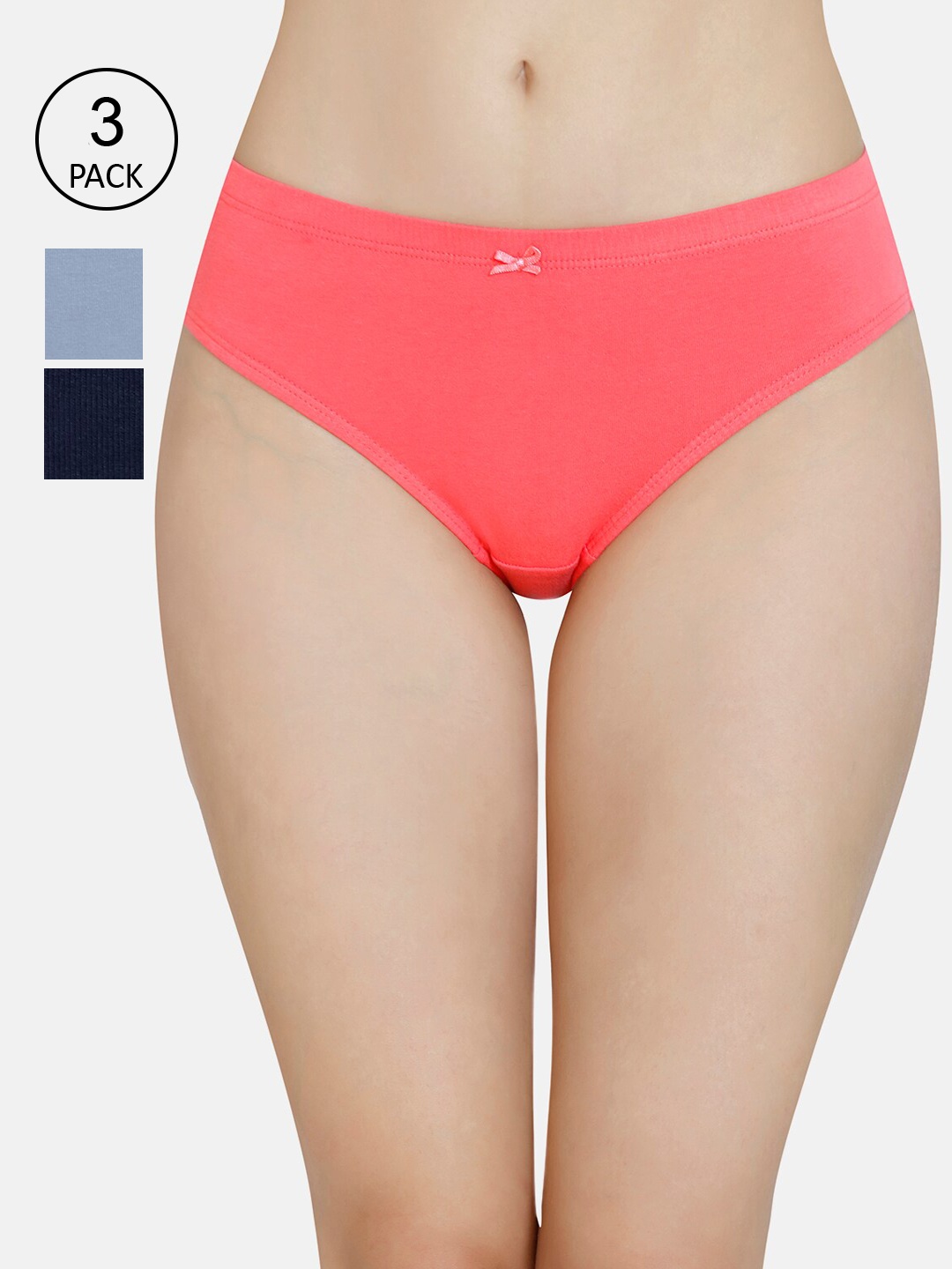 

Amante Women Pack of 3 Mid Rise Bikini Brief - PPK33005, Peach