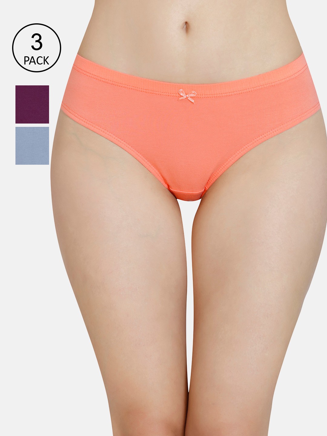 

Amante Women Pack of 3 Mid Rise Bikini Brief - PPK33005, Orange