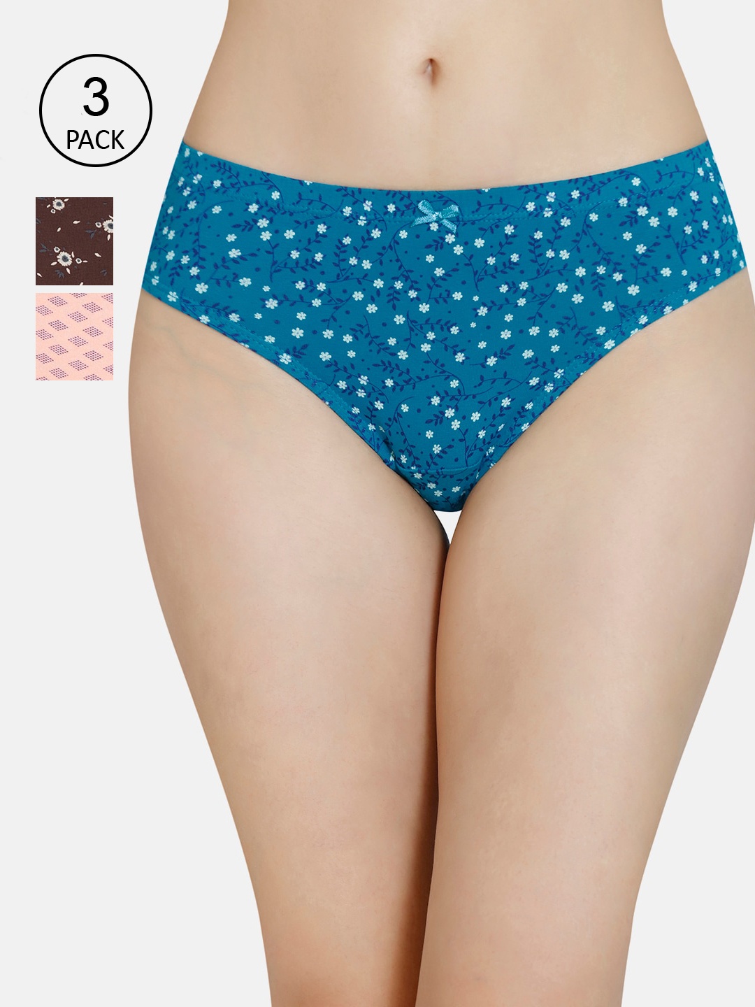 

Amante Women Pack of 3 Printed Mid Rise Bikini Brief - PPK33105, Brown