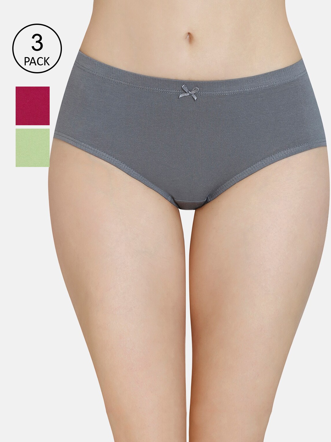 

Amante Women Pack of 3 Solid Mid Rise Hipster Briefs, Pink