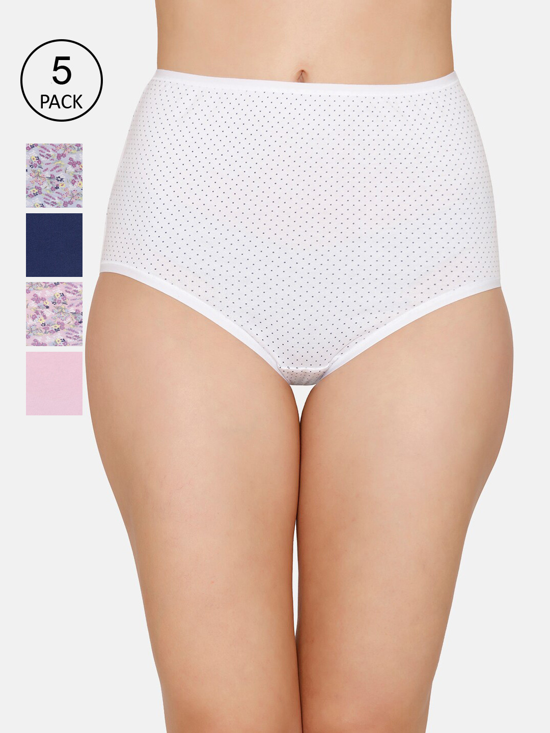 

Amante Women Pack of 5 Assorted High-Rise High Waist Basic Briefs