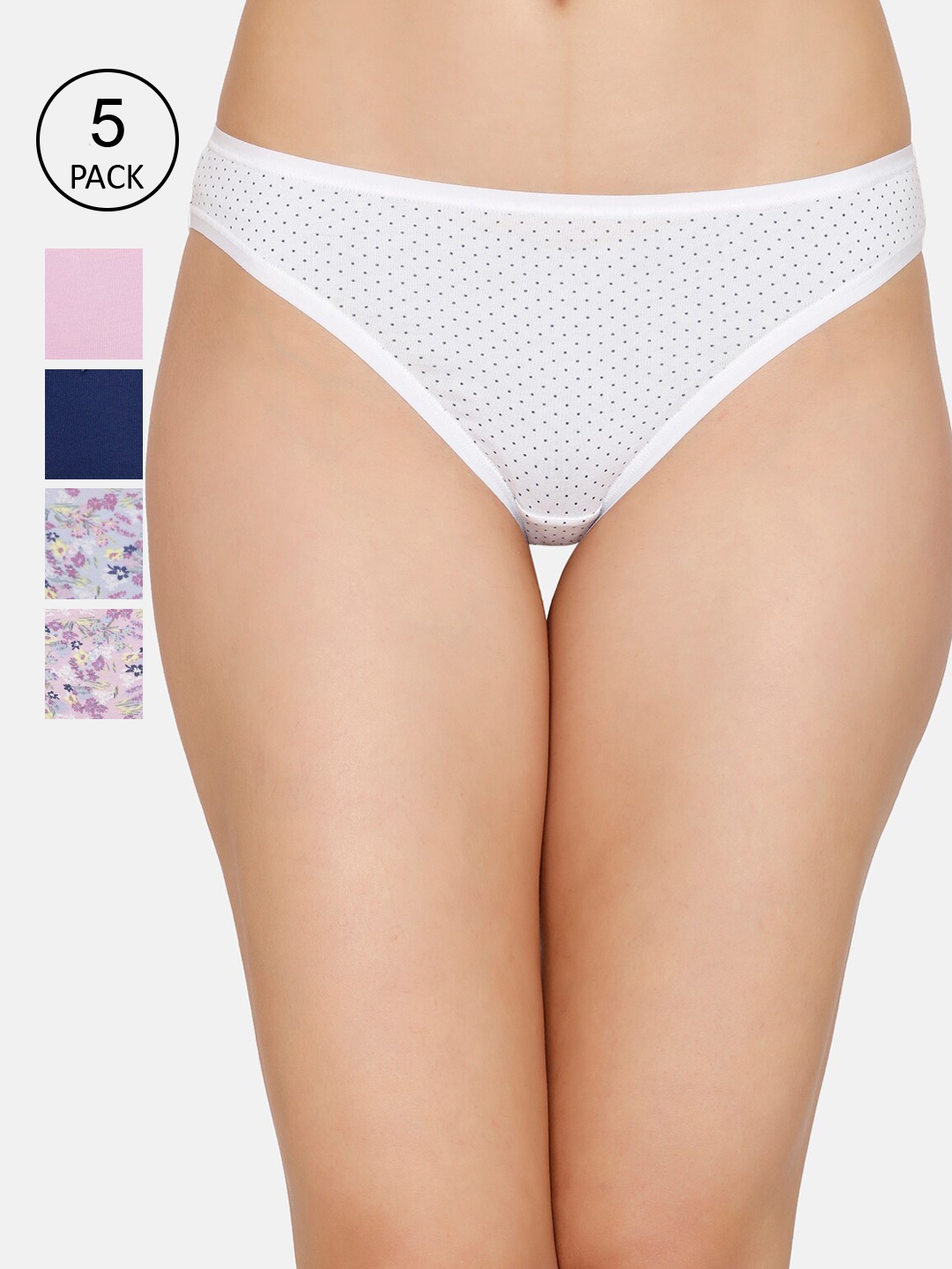 

Amante Women Assorted Pack of 5 Low Rise Bikini Briefs EK151