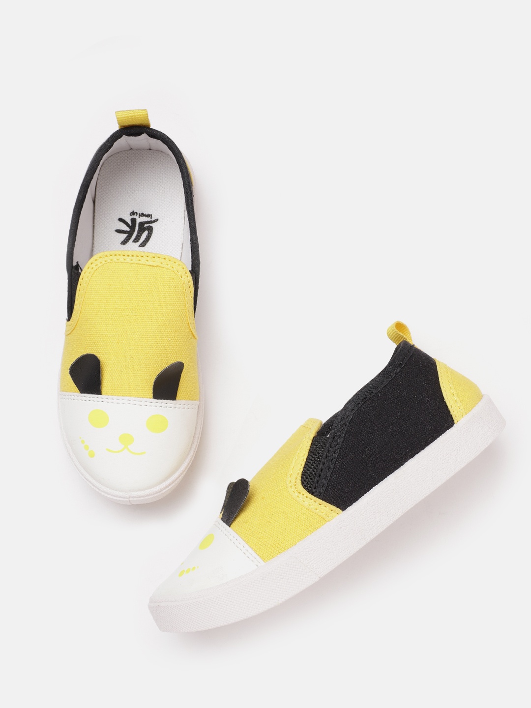 

YK Kids Colourblocked & Printed Slip-On Sneakers, Yellow