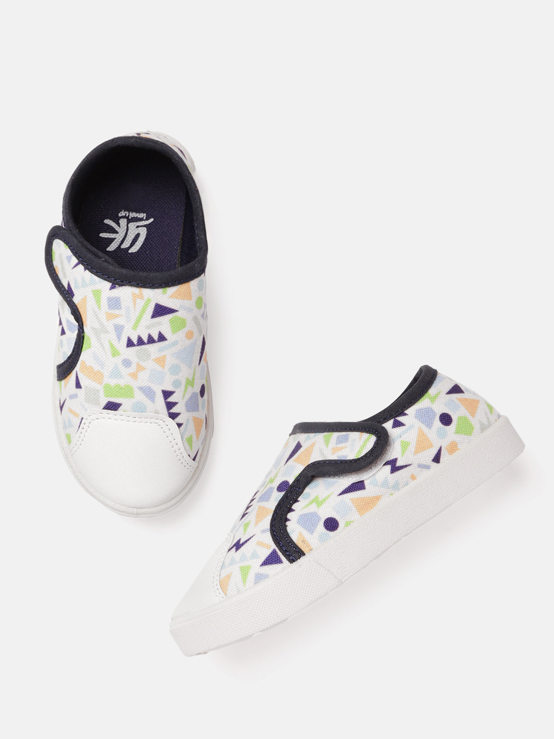 

YK Girls White & Blue Printed Sneakers