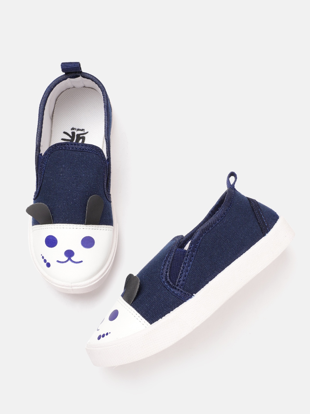 

YK Kids Colourblocked & Printed Slip-On Sneakers, Navy blue