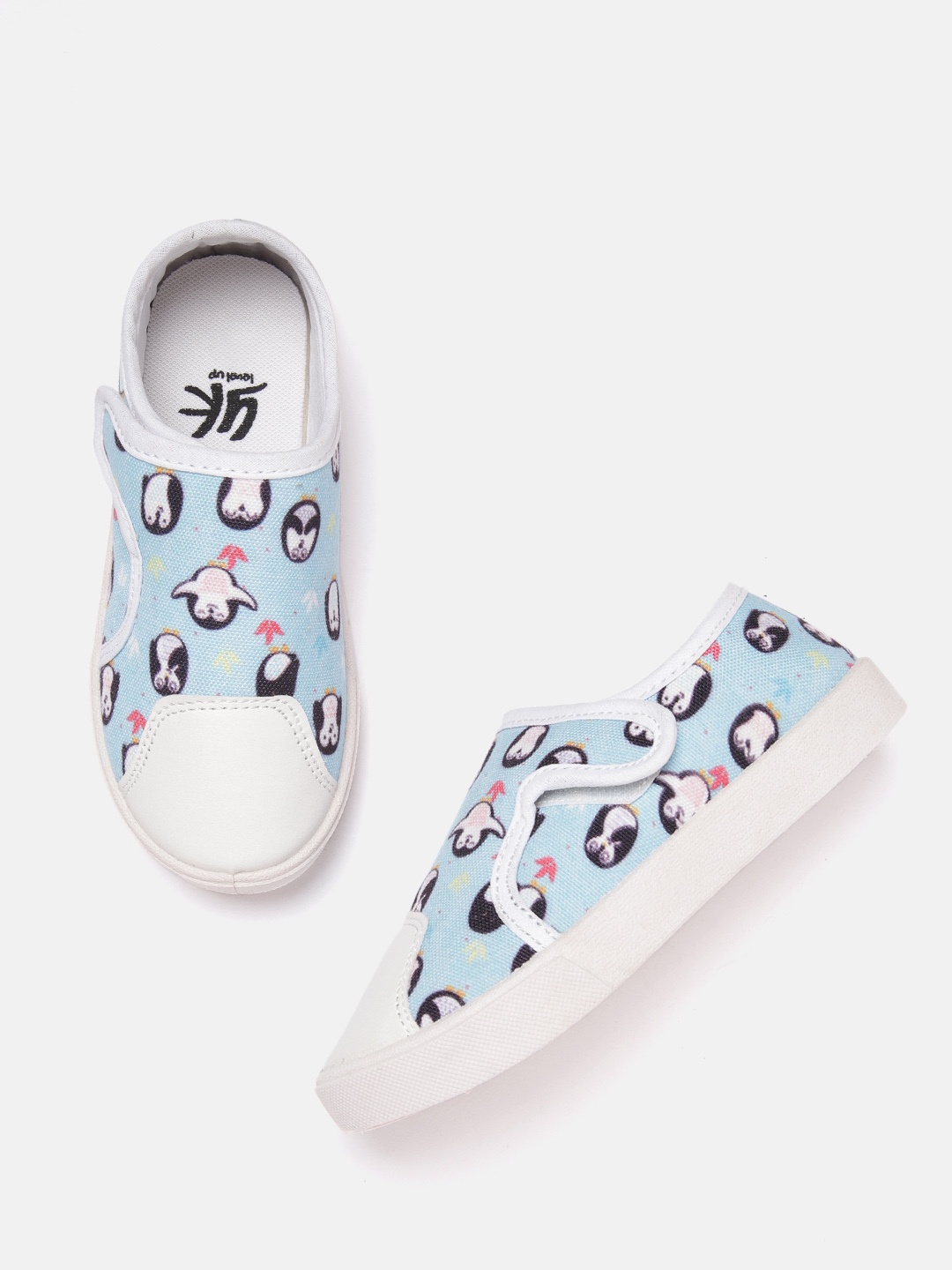 

YK Boys White & Blue Printed Slip-On Sneakers