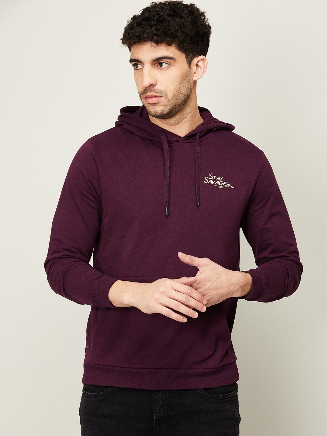 

Forca by Lifestyle Men Purple Hooded Sweatshirt