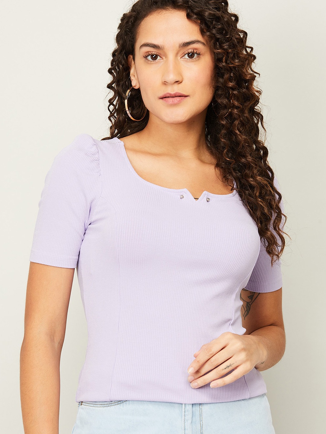 

CODE by Lifestyle Women Lavender Viscose Rayon Top