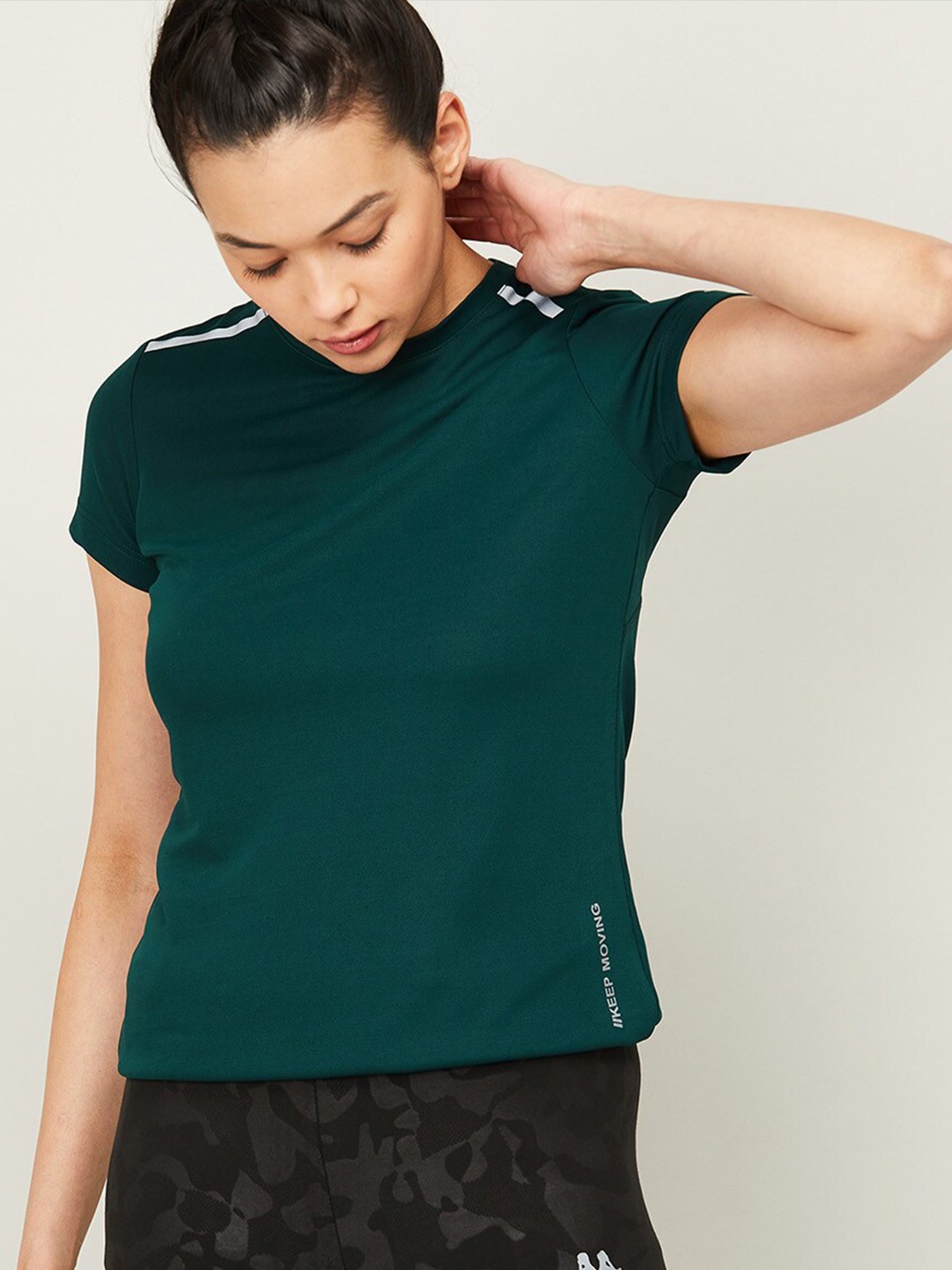 

Kappa Women Green Training or Gym T-shirt
