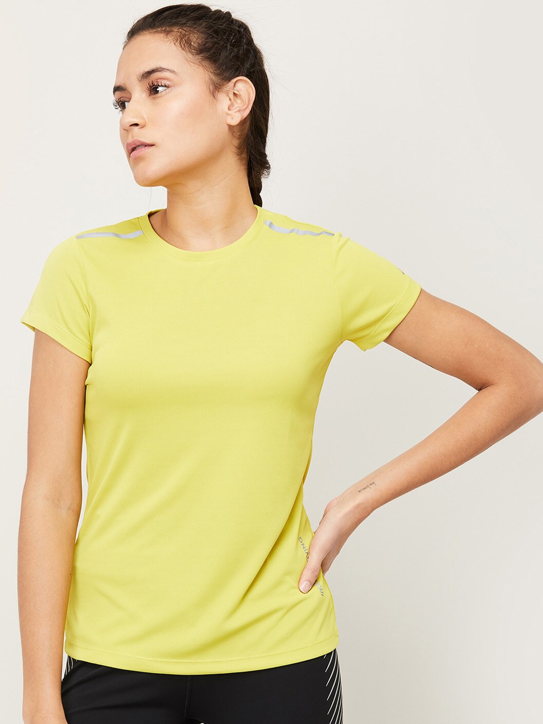 

Kappa Women Lime Green Gym T-shirt