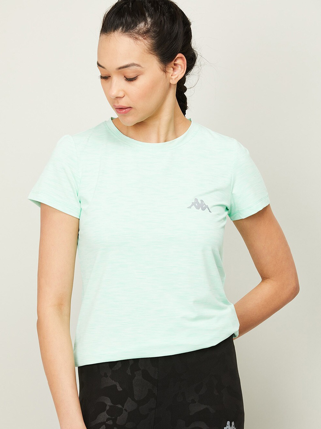 

Kappa Women Green Training or Gym T-shirt