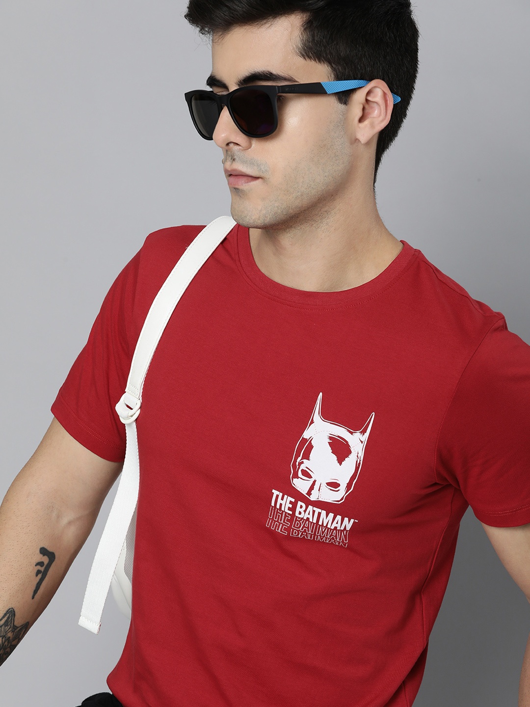 

Kook N Keech Batman Unisex Red Batman Print Detail Pure Cotton T-shirt