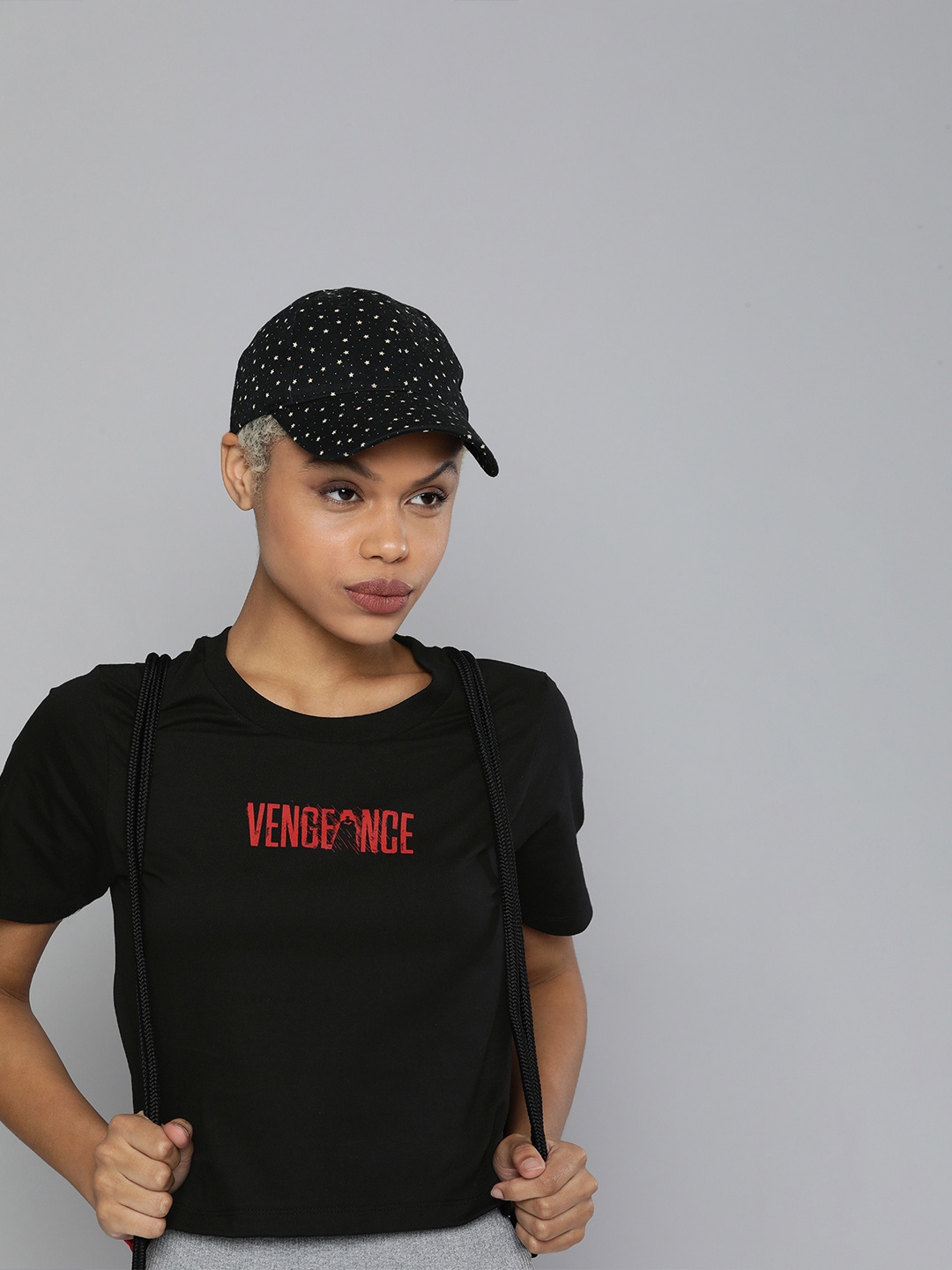 

Kook N Keech Batman Women Black Typography Printed Pure Cotton Crop T-shirt