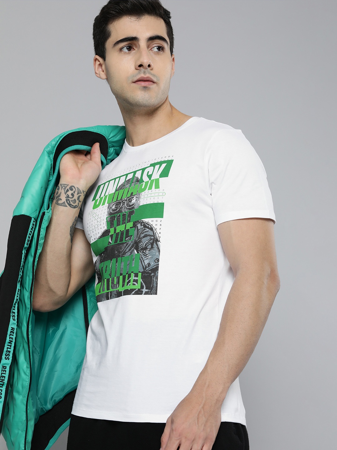 

Kook N Keech Batman Unisex White & Green Printed Pure Cotton T-shirt