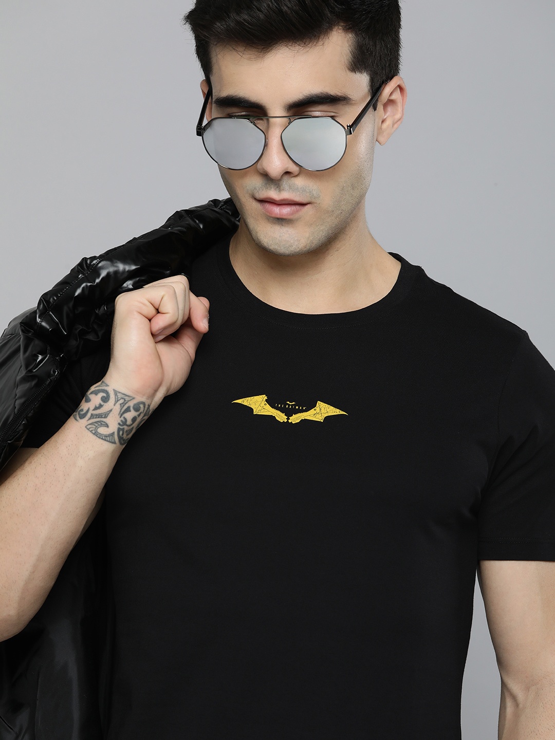 

Kook N Keech Batman Unisex Black Batman Logo Printed Pure Cotton T-shirt