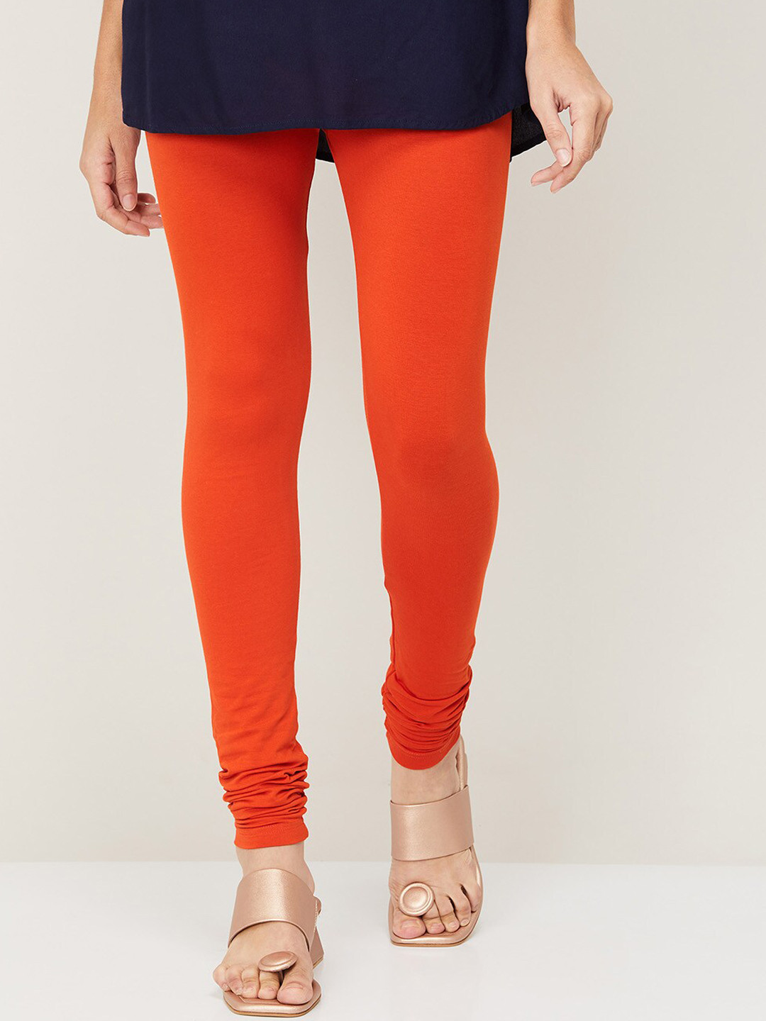 

Melange by Lifestyle Women Orange Solid Cotton Churidar